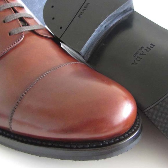 new PRADA brown cap toe dress shoes 10.5 / 11.5 US - Picture 6 of 8